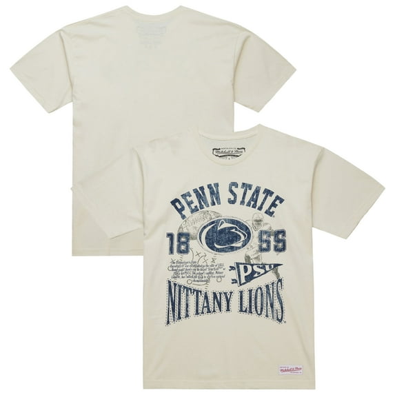 Men's Mitchell & Ness Cream Penn State Nittany Lions Heritage Scholar T-Shirt