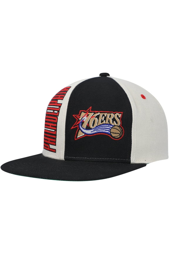Men's Mitchell & Ness Cream Philadelphia 76ers Hardwood Classics Pop Snapback Hat