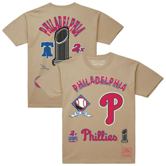 Men's Mitchell & Ness  Cream Philadelphia Phillies Legacy Defined T-Shirt