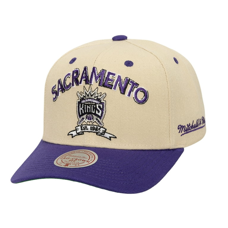 Men's Mitchell Ness Cream/Purple Sacramento Kings NBA Champions