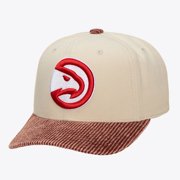 Men's Mitchell & Ness Cream/Red Atlanta Hawks Washed Corduroy Pro Crown Snapback Hat