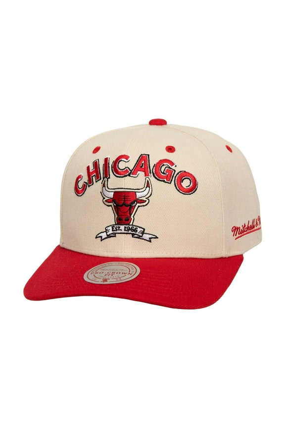 Men's Mitchell & Ness Cream/Red Chicago Bulls 6x NBA Champions Soul Legacy Defined Snapback Hat