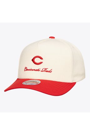 Men's Mitchell & Ness Cream/Red Cincinnati Reds Flawless Stretch-Snapback Hat