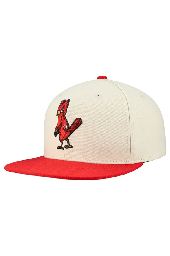 Men's Mitchell & Ness Cream St. Louis Cardinals Cooperstown Collection Basic Flip Snapback Hat