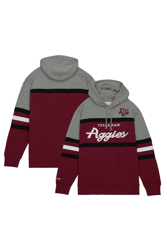 Men's Mitchell & Ness Crimson Texas A&M Aggies Head Coach Pullover Hoodie