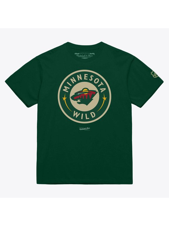 Men's Mitchell & Ness Green Minnesota Wild Core Current Logo T-Shirt