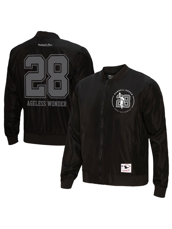 Men's Mitchell & Ness Darrell Green Black Washington Commanders Ageless Wonder Full-Zip Jacket