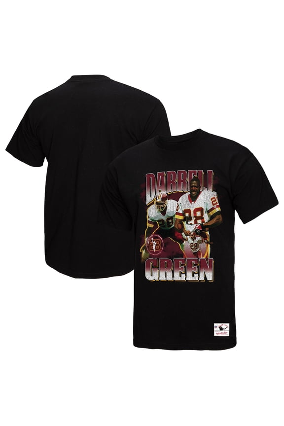 Men's Mitchell & Ness Darrell Green Black Washington Commanders Player Graphic T-Shirt