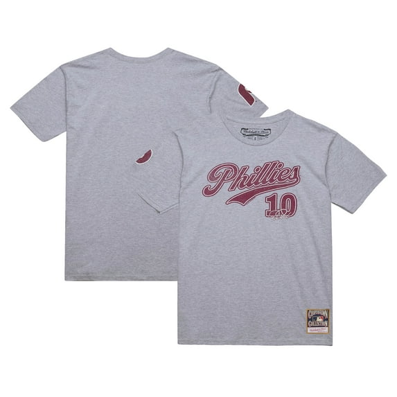 Men's Mitchell & Ness Darren Daulton Heather Gray Philadelphia Phillies Cooperstown Collection Player T-Shirt
