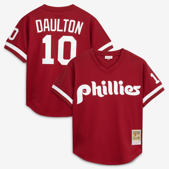 Men's Mitchell & Ness Darren Daulton Scarlet Philadelphia Phillies Authentic Batting Practice Jersey