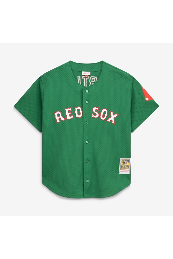 Men's Mitchell & Ness David Ortiz Kelly Green Boston Red Sox Cooperstown Collection Mesh Batting Practice Jersey