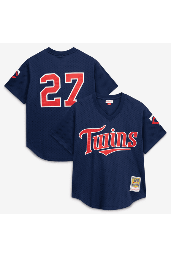 Men's Mitchell & Ness David Ortiz Navy Minnesota Twins 2002 Cooperstown Collection Mesh Batting Practice Jersey