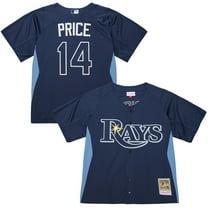Men's-Mitchell & Ness David Price Blue Tampa Bay Rays Authentic Batting Practice Jersey