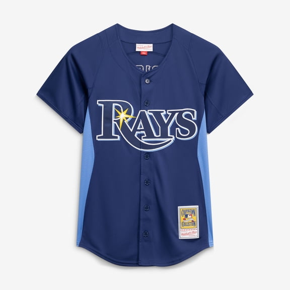 Men's-Mitchell & Ness David Price Blue Tampa Bay Rays Authentic Batting Practice Jersey