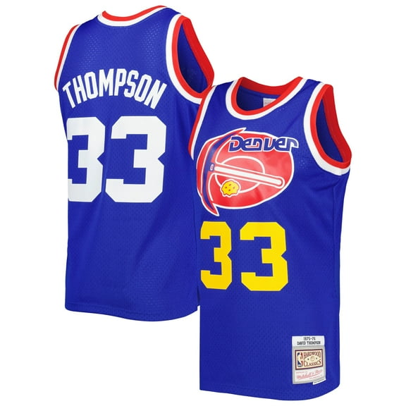 Men's Mitchell & Ness David Thompson Royal Royal Hardwood Classics 1975/76 Swingman Jersey
