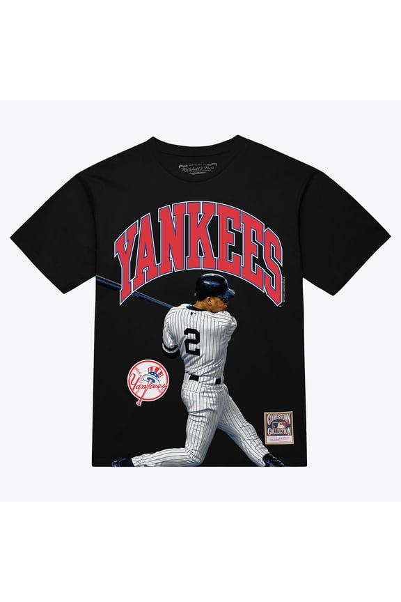 Men's Mitchell & Ness Derek Jeter Black New York Yankees Photo Arch Player Graphic T-Shirt