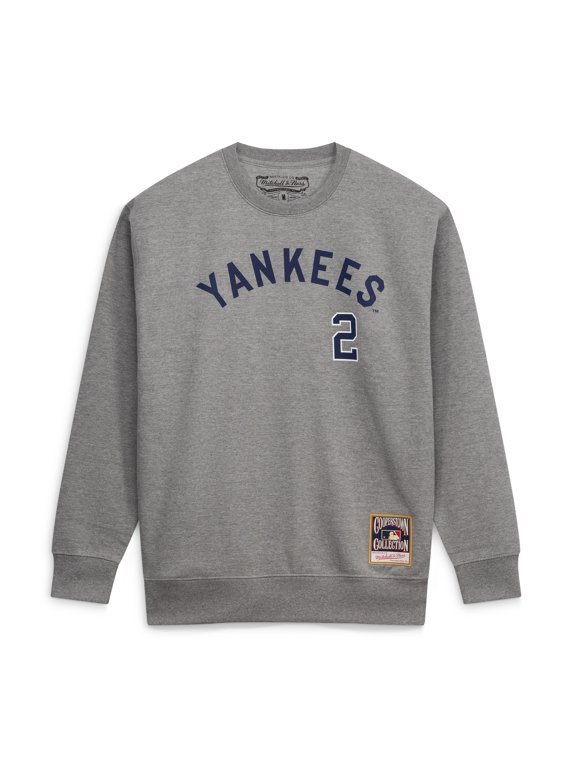 Men's Mitchell & Ness Derek Jeter Heather Gray New York Yankees Classic Player Number Sweatshirt
