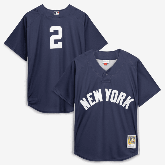 Men's Mitchell & Ness Derek Jeter Navy New York Yankees Authentic Batting Practice Jersey