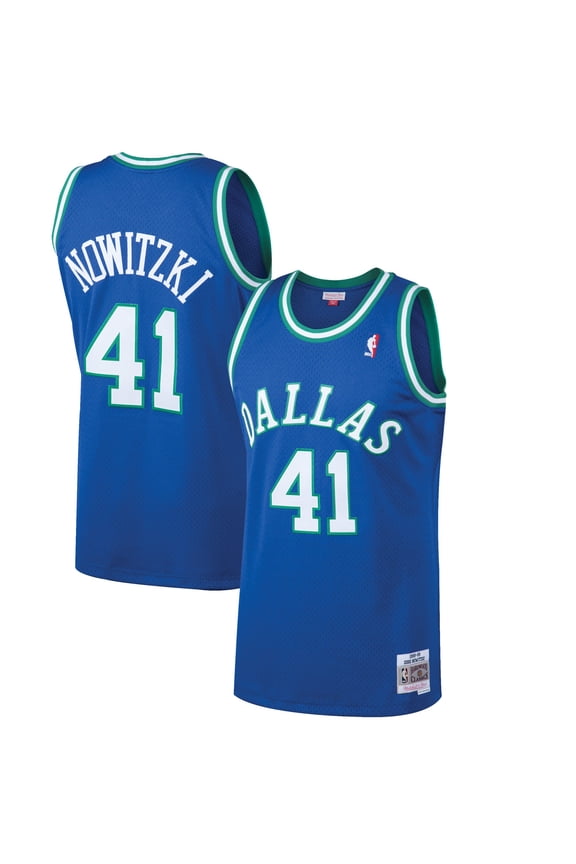 Men's Mitchell & Ness Dirk Nowitzki Blue Dallas Mavericks 1998/99 Hardwood Classics Swingman Jersey