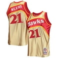 thumbnail image 1 of Men's Mitchell & Ness Dominique Wilkins Gold Atlanta Hawks 75th Anniversary 1986/87 Hardwood Classics Swingman Jersey, 1 of 4