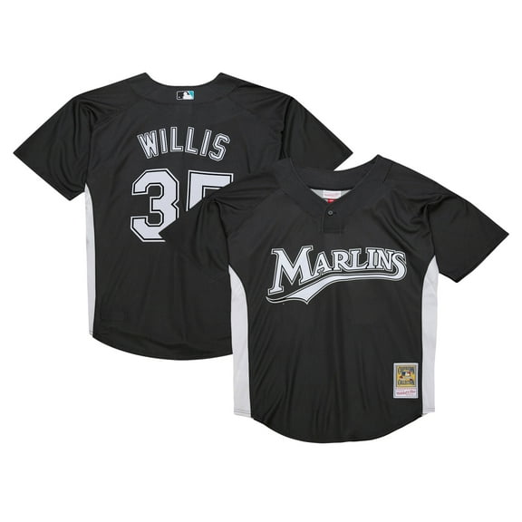 Men's Mitchell & Ness Dontrelle Willis Black Florida Marlins Authentic Batting Practice Jersey