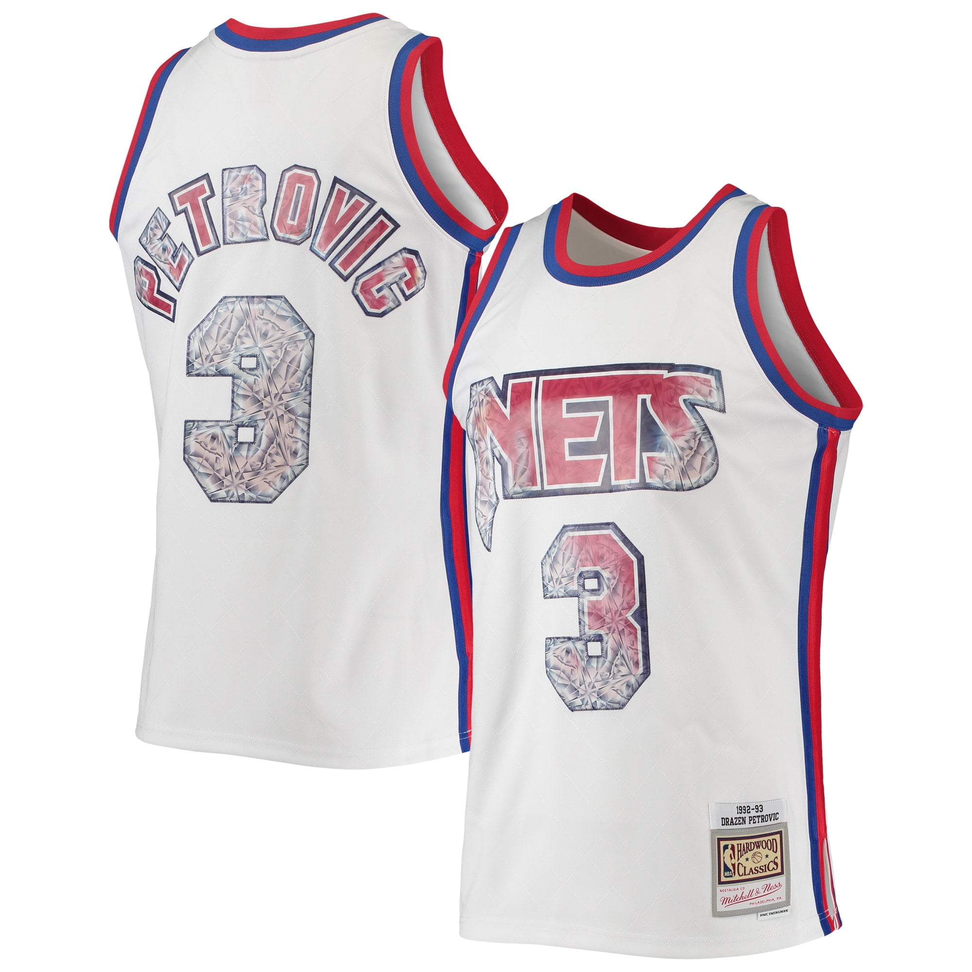 Men's Mitchell & Ness Drazen Petrovic White New Jersey Nets 1992