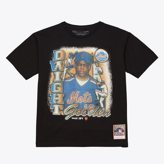 Men's Mitchell & Ness Dwight Gooden Black New York Mets Icon Legendary T-Shirt