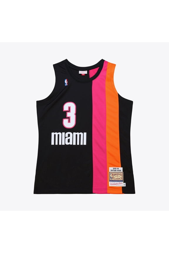 Men's Mitchell & Ness Dwyane Wade Black Miami Heat 2005-06 Hardwood Classics Authentic Jersey