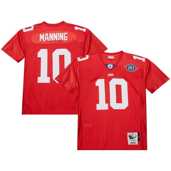 Men's Mitchell & Ness Eli Manning Red New York Giants 2004 Authentic Throwback Retired Player Jersey