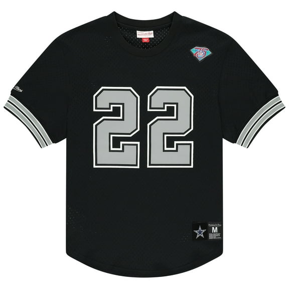 Men's Mitchell & Ness Emmitt Smith Black Dallas Cowboys Retired Player Name & Number Mesh Top