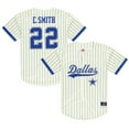 thumbnail image 1 of Men's Mitchell & Ness Emmitt Smith Cream Dallas Cowboys Name & Number Mesh Button-Up Baseball Jersey, 1 of 4