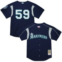 Men's Mitchell & Ness Felix Hernandez Navy Seattle Mariners Cooperstown Collection Batting Practice Jersey