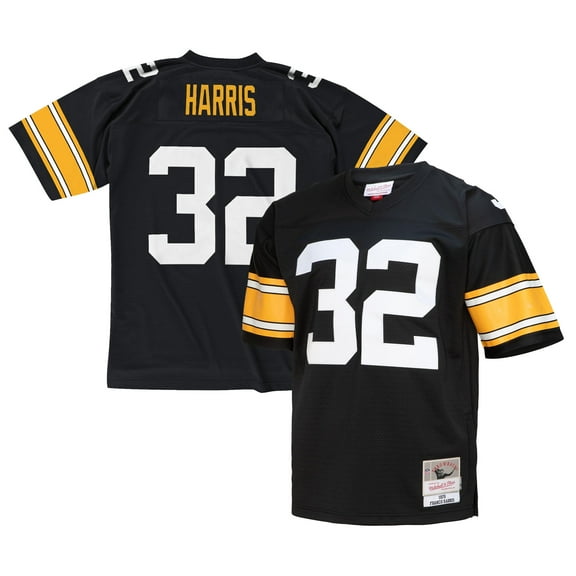 Men's Mitchell & Ness Franco Harris Black Pittsburgh Steelers Legacy Replica Jersey