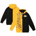 thumbnail image 1 of Men's Mitchell & Ness  Gold/Black Los Angeles Lakers Color Block 2.0 Fleece Full-Zip Hoodie, 1 of 4