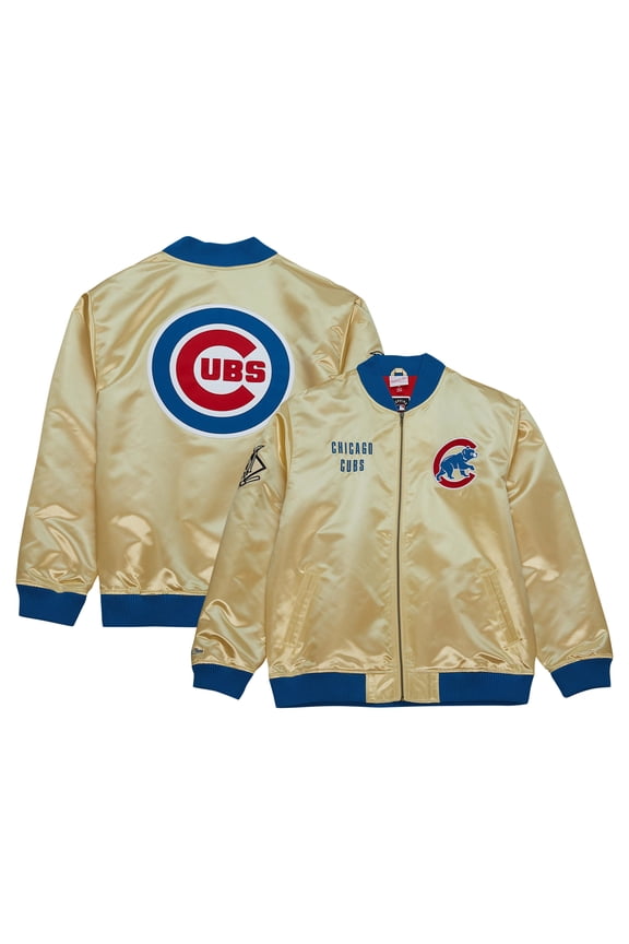 Men's Mitchell & Ness Gold Chicago Cubs OG 2.0 Lightweight Satin Full-Zip Jacket