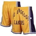 thumbnail image 1 of Men's Mitchell & Ness Gold Los Angeles Lakers Hardwood Classics Big Face 2.0 Shorts, 1 of 3