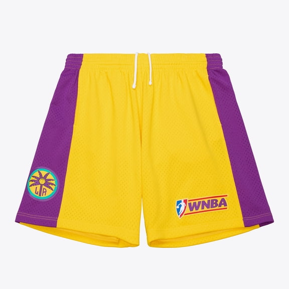 Men's Mitchell & Ness Gold Los Angeles Sparks 2001 Court Origins Swingman Shorts