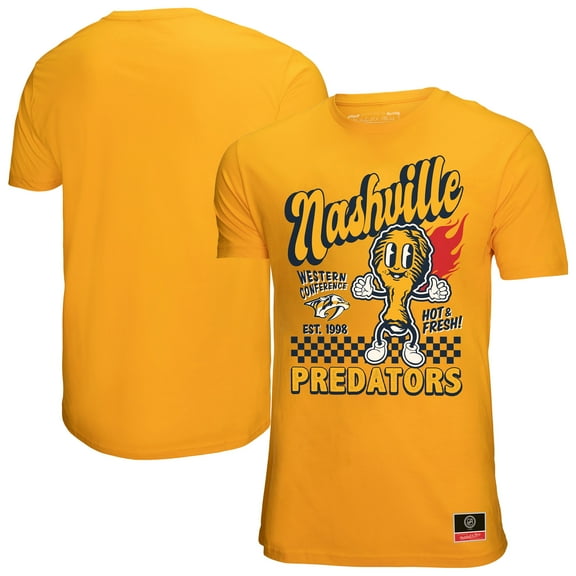 Men's Mitchell & Ness Gold Nashville Predators Local Food T-Shirt