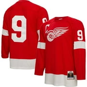 Men's Mitchell & Ness Gordie Howe Red Detroit Red Wings Big & Tall 1960 Captain Patch Blue Line Player Jersey