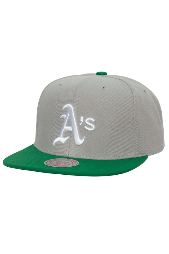 Men's Mitchell & Ness Gray Athletics Cooperstown Collection Away Snapback Hat