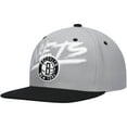 thumbnail image 1 of Men's Mitchell & Ness Gray/Black Brooklyn Nets Hardwood Classics Soul Transcript Snapback Hat, 1 of 5