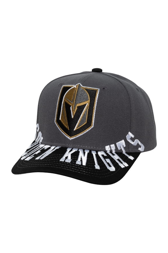 Men's Mitchell & Ness Gray/Black Vegas Golden Knights Underarch Two-Tone Pro Crown Snapback Hat