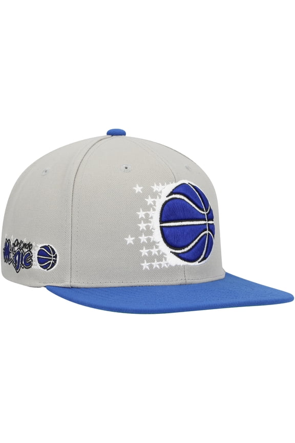Men's Mitchell & Ness Gray/Blue Orlando Magic Hardwood Classics Essentials 2.0 Snapback Hat