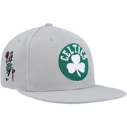 Mens Mitchell & Ness Gray Boston Celtics Side Core 2.0 Snapback Hat