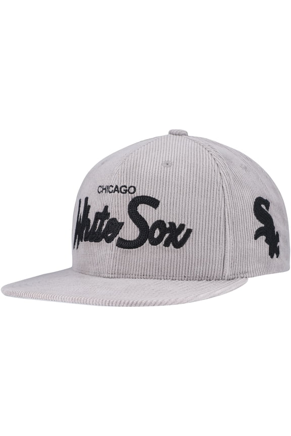 Men's Mitchell & Ness Gray Chicago White Sox Corduroy Snapback Hat