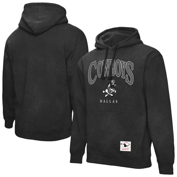 Men's-Mitchell & Ness  Gray Dallas Cowboys Slot Pullover Hoodie