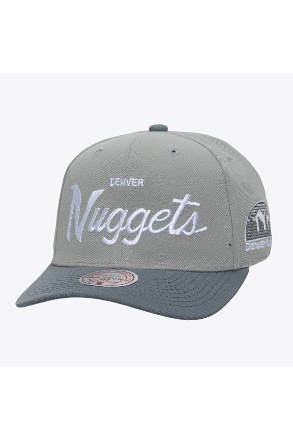 Men's Mitchell & Ness Gray Denver Nuggets Thunderstorm Head Coach Pro Crown Snapback Hat