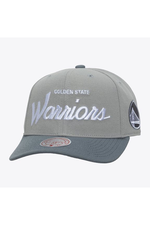 Men's Mitchell & Ness Gray Golden State Warriors Thunderstorm Head Coach Pro Crown Snapback Hat