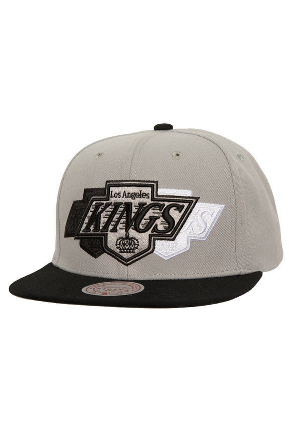 Men's Mitchell & Ness Gray Los Angeles Kings Soul Triple Up Snapback Hat