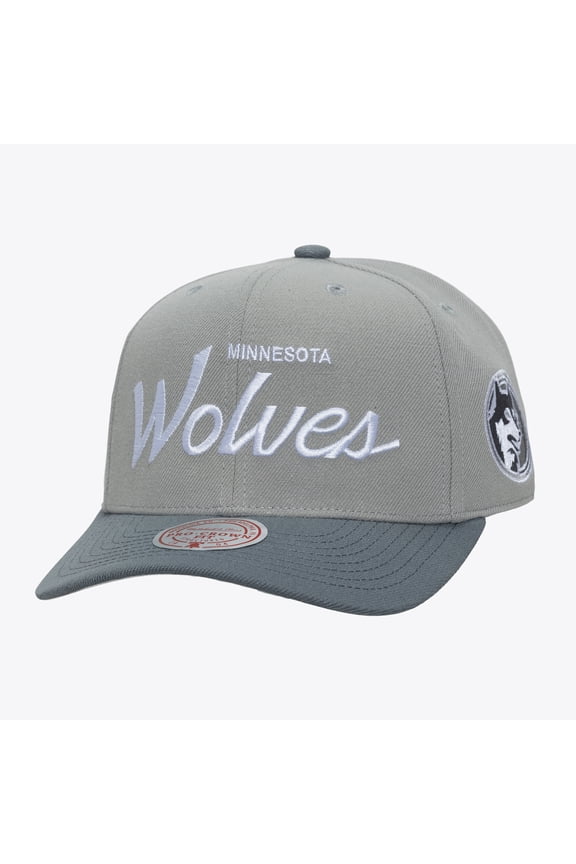 Men's Mitchell & Ness Gray Minnesota Timberwolves Thunderstorm Head Coach Pro Crown Snapback Hat